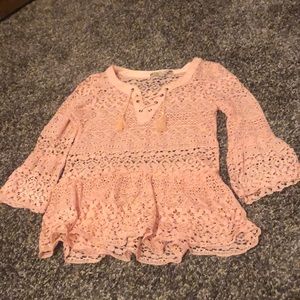 Pink lace see through shirt never been worn before